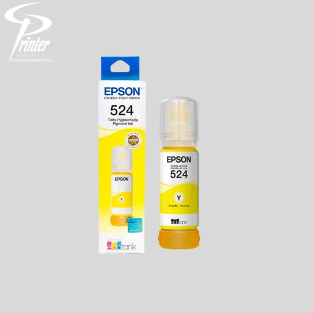 Botella de Tinta Epson T524 Amarillo Pigmentada Original 70 ml T524420-AL